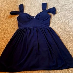 Navy Blue Cold Shoulder Modcloth Dress